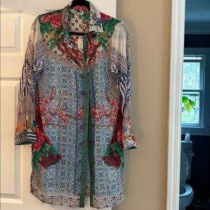 Floral Patterned Long Shirt